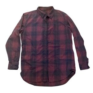 Outdoor Research Flannel Mens Large Red Black Plaid Kulshan Shirt Button Up